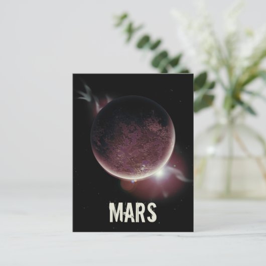 Mars-rode planeet 3d universum ruimteillustratie feestdagenkaart (Staand voorkant)