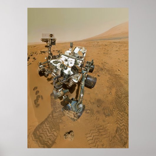 Mars Rover Nieuwsgierigheid bij Rocknest Poster (Voorkant)