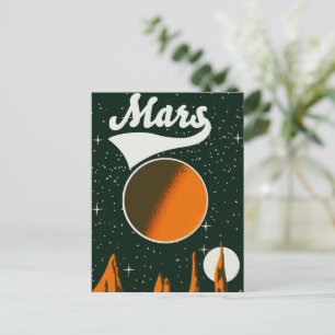 Mars ruimtekunst feestdagenkaart