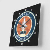 Mars / Ruimtevaart Vierkante Klok (Hoek)
