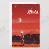 Mars Science fiction vintage poster Briefpapier (Voorkant / Achterkant)