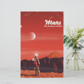 Mars Science fiction vintage poster Briefpapier (Staand voorkant)
