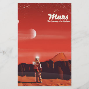 Mars Science fiction vintage poster Briefpapier