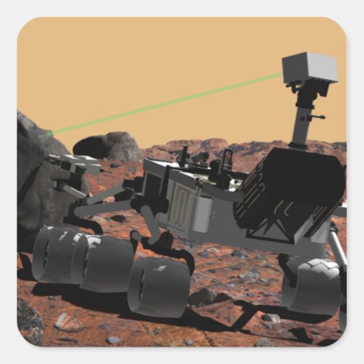 Mars Science Laboratory 3 Vierkante Sticker (Voorkant)