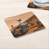 Mars Science Laboratory Curiosity Rover. Vierkante Kartonnen Onderzetter (Schuin)