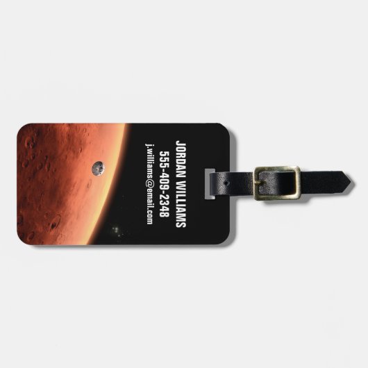 Mars Science Laboratory nadert Mars. Bagagelabel (Voorkant horizontaal)