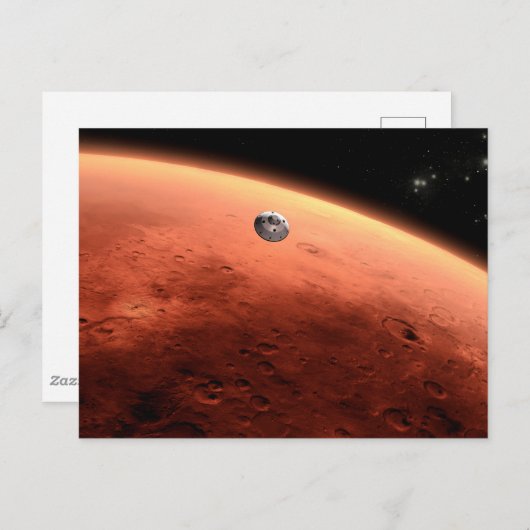 Mars Science Laboratory nadert Mars. Briefkaart (Voorkant / Achterkant)
