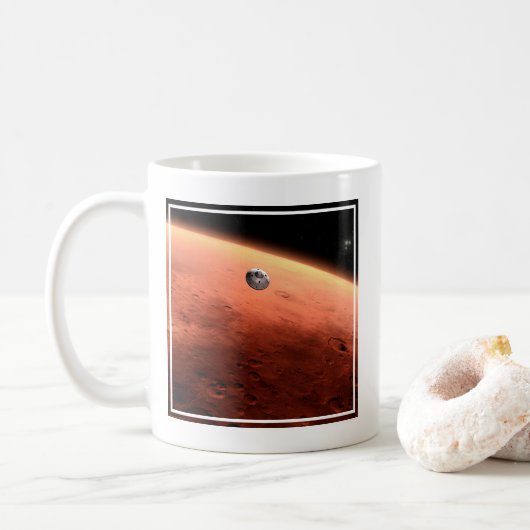 Mars Science Laboratory nadert Mars. Koffiemok (Met donut)