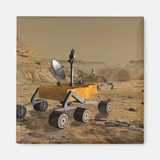 Mars Science Laboratory reist nabij een canyon Magneet (Voorkant)