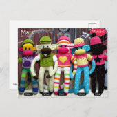 Mars Sock Monkey Post Card - Graffiti Briefkaart (Voorkant / Achterkant)