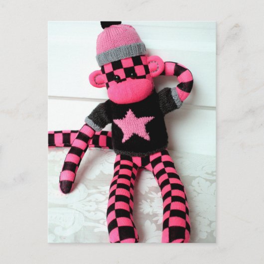 Mars Sock Monkey Post Card - Monique Briefkaart (Voorkant)