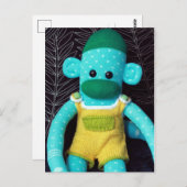 Mars Sock Monkey Post Card - Stuart Briefkaart (Voorkant / Achterkant)