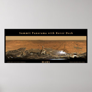 Mars-top Panorama met Rover Deck Poster