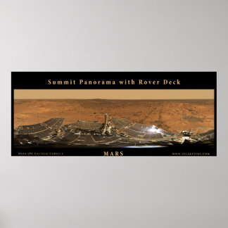 Mars-top Panorama met Rover Deck Poster