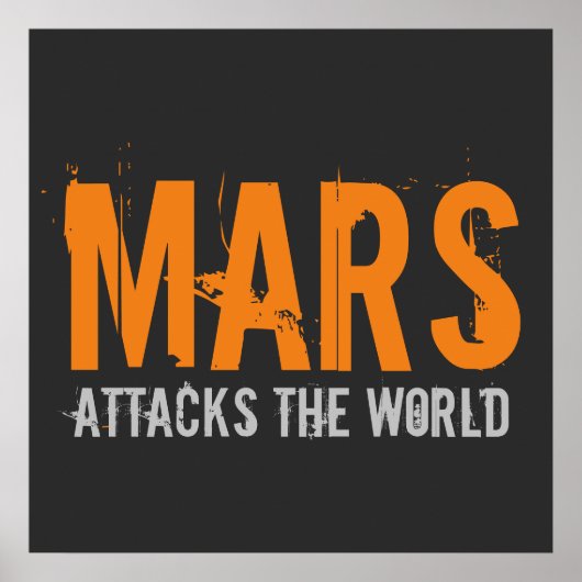 Mars valt de wereld aan poster (Voorkant)