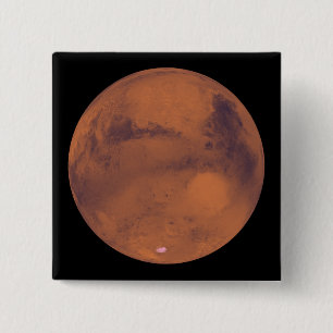 Mars Vierkante Button 5,1 Cm