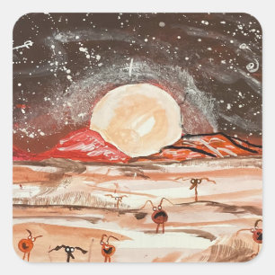 MARS VIERKANTE STICKER