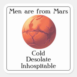 Mars Vierkante Sticker