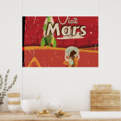 Mars Vintage Reisposter Poster (Keuken)