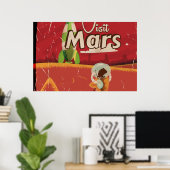 Mars Vintage Reisposter Poster (Thuiskantoor)