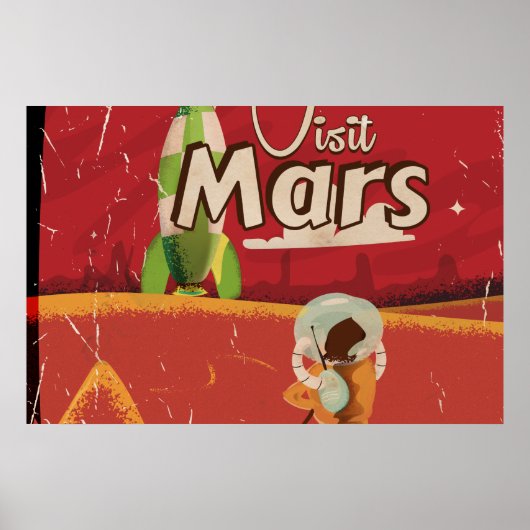 Mars Vintage Reisposter Poster (Voorkant)