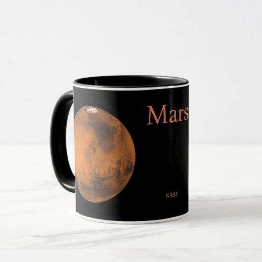 Mars Wereldbol door NASA Mok (Voorkant links)