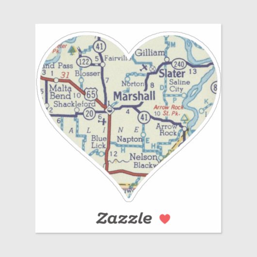 Marsahall MO Retro kaart Sticker (Vel)