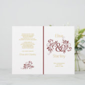 Marsala ampersand programme de mariage feuille de (Debout devant)