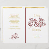 Marsala ampersand programme de mariage feuille de (Devant / Derrière)