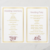 Marsala ampersand programme de mariage feuille de (Dos)