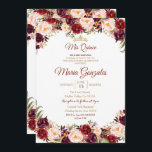 Marsala Aquarelle Quinceanera Invitation<br><div class="desc">Aquarelle de Marsala Quinceanera InvitationMis Quince Anos,  15e anniversaire, </div>