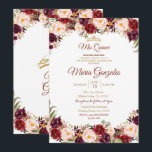 Marsala Aquarelle Quinceanera Invitation<br><div class="desc">Aquarelle de Marsala Quinceanera InvitationMis Quince Anos,  15e anniversaire, </div>