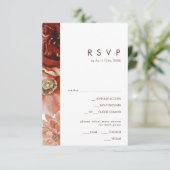 Marsala Automne Floral Navy Menu Choix Carte RSVP (Debout devant)