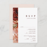 Marsala Autumn Floral Blush Menu Keuze RSVP-kaart
