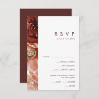 Marsala Autumn Floral White Menu Keuze RSVP-kaart