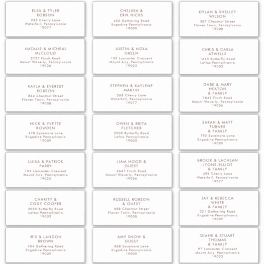 Marsala Autumn Floral | Witte gastAdresetiketten Sticker (Voorkant)