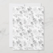 Marsala, Black en Silver Floral Virtual Wedding Kaart (Achterkant)