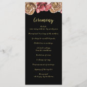 Marsala Black Floral programmes de mariage (Devant)