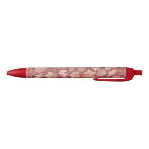 Marsala bladerenpatroon zwarte inkt pen