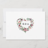 Marsala Bloemenkrans verloving Kaart (Achterkant)