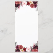 Marsala Blush Burgundy Peony Mariage Cartes de men (Dos)