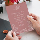 Marsala Blush Modern Simple Wedding Invitation Kaart