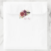 Marsala Boho monogram bruiloft envelop zegel 4163 (Tas)