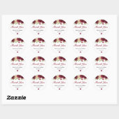 Marsala Bordeaux herfst cadeau bruiloft dank je we Ronde Sticker (Vel)