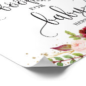 Marsala bordeaux livres d'or floral pour bébé sign (Coin)