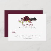 Marsala Bourgogne Blanc Rouge Roses Boho RSVP (Devant / Derrière)