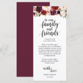 Marsala Bourgogne, Carte de remerciements du lieu (Devant / Derrière)