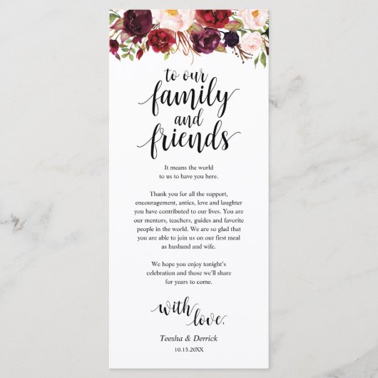 Marsala Bourgogne, Carte de remerciements du lieu (Devant)