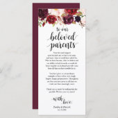 Marsala Bourgogne, Carte de remerciements du lieu (Devant / Derrière)