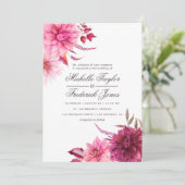 Marsala - Bourgogne en Blush herfst Wedding Kaart (Staand voorkant)